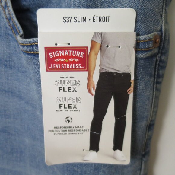 Signature By Levi Strauss S37 Slim Mens Jeans 38W x 32L - Picture 3 of 8